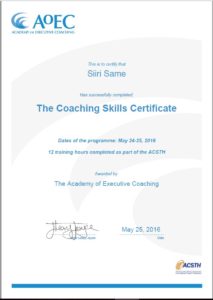 coaching certificate